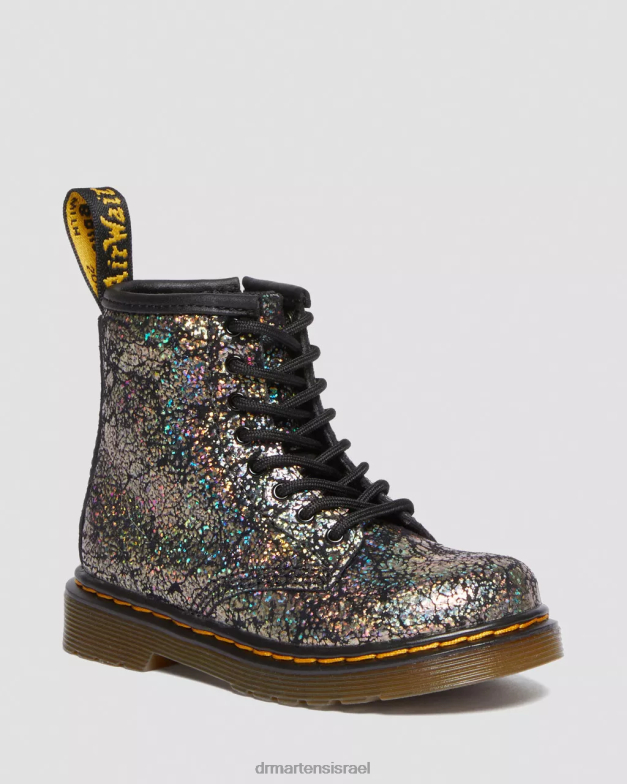 מגפי שרוכים מתכתיים לפעוט 1460 Dr. Martens קמט דיסקו שחור הַנעָלָה N8BB8419