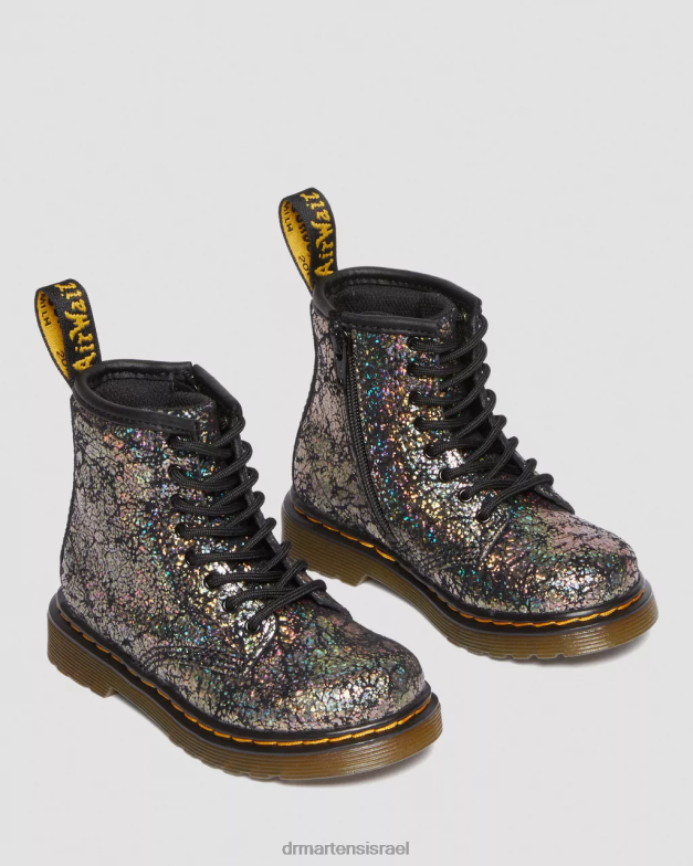 מגפי שרוכים מתכתיים לפעוט 1460 Dr. Martens קמט דיסקו שחור הַנעָלָה N8BB8419