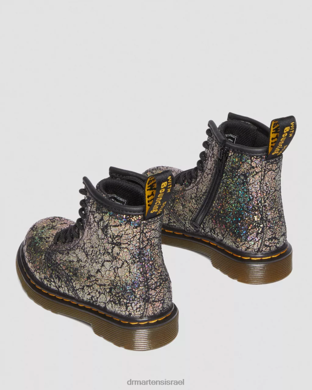 מגפי שרוכים מתכתיים לפעוט 1460 Dr. Martens קמט דיסקו שחור הַנעָלָה N8BB8419