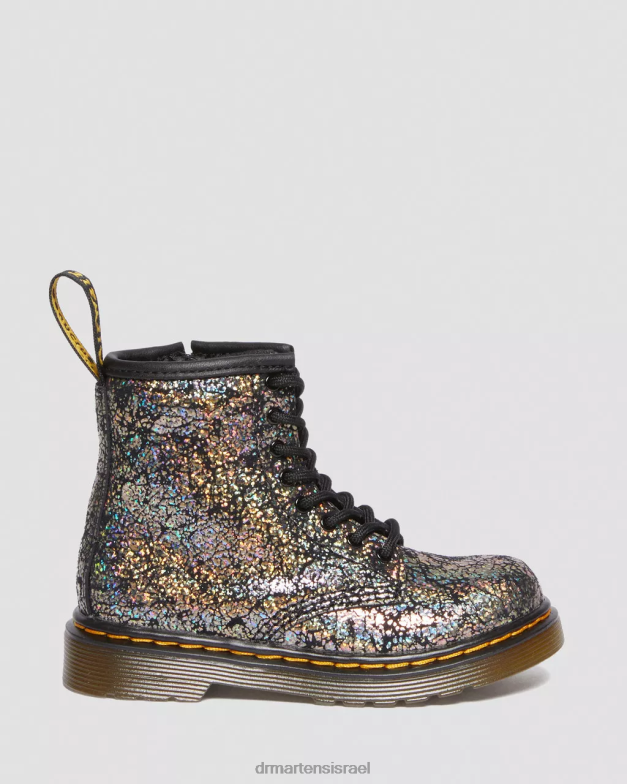 מגפי שרוכים מתכתיים לפעוט 1460 Dr. Martens קמט דיסקו שחור הַנעָלָה N8BB8419