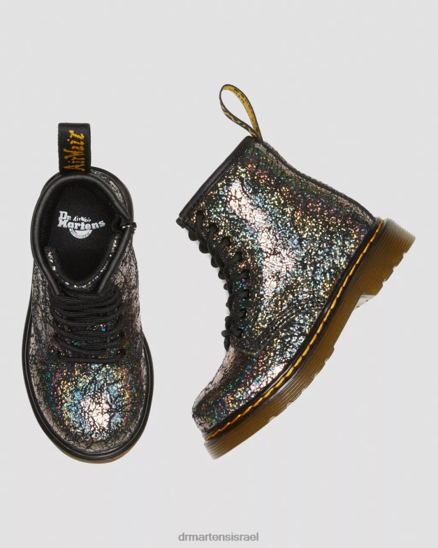 מגפי שרוכים מתכתיים לפעוט 1460 Dr. Martens קמט דיסקו שחור הַנעָלָה N8BB8419