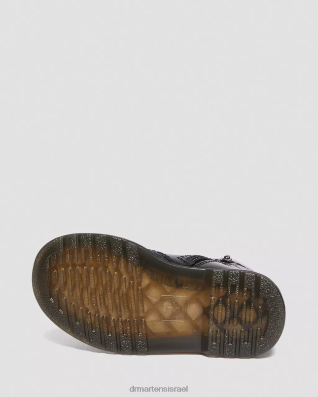 מגפי שרוך לב לפעוט 1460 שימר Dr. Martens שימר גלקסי שחור ולילך הַנעָלָה N8BB8422