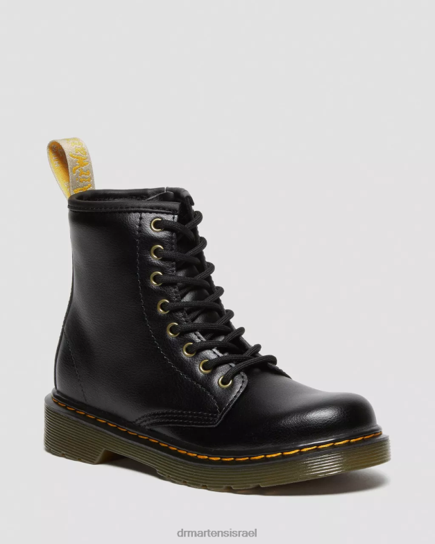 מגפי שרוכים טבעוניים ג'וניור 1460 Dr. Martens שָׁחוֹר הַנעָלָה N8BB8436