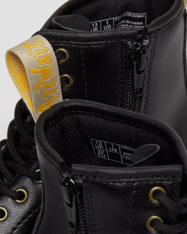 מגפי שרוכים טבעוניים ג'וניור 1460 Dr. Martens שָׁחוֹר הַנעָלָה N8BB8436