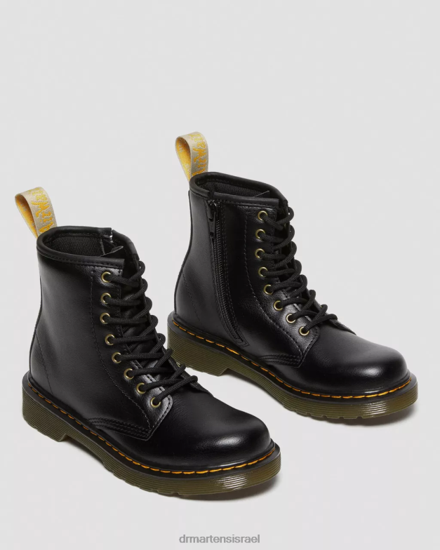 מגפי שרוכים טבעוניים ג'וניור 1460 Dr. Martens שָׁחוֹר הַנעָלָה N8BB8436