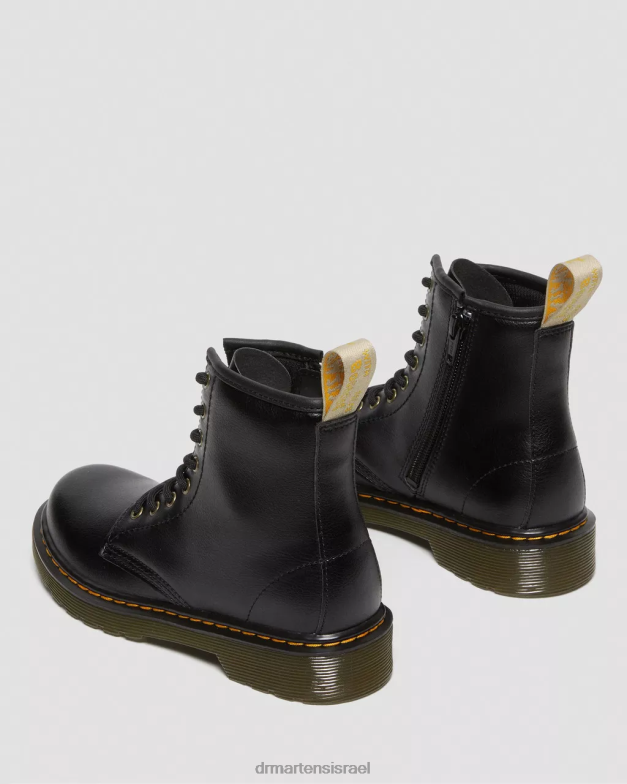 מגפי שרוכים טבעוניים ג'וניור 1460 Dr. Martens שָׁחוֹר הַנעָלָה N8BB8436