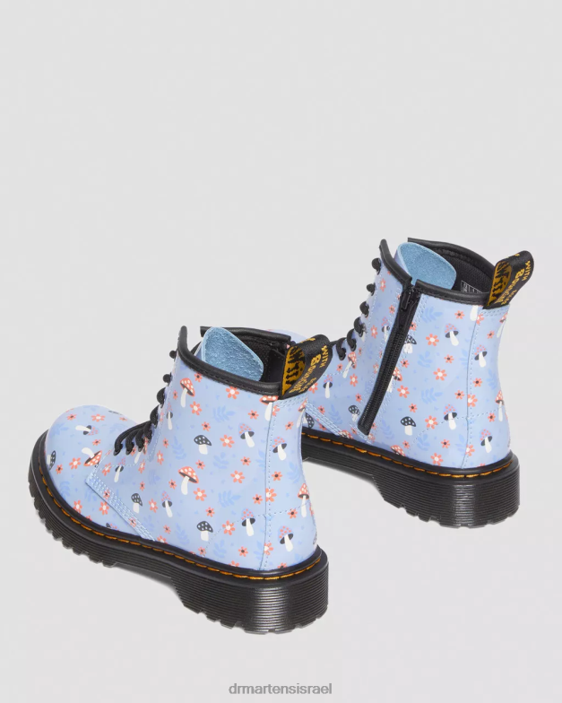 מגפי שרוכים מעץ ג'וניור 1460 פטנט Dr. Martens זן כחול לוצידו ומנורת פטנטים הַנעָלָה N8BB8456