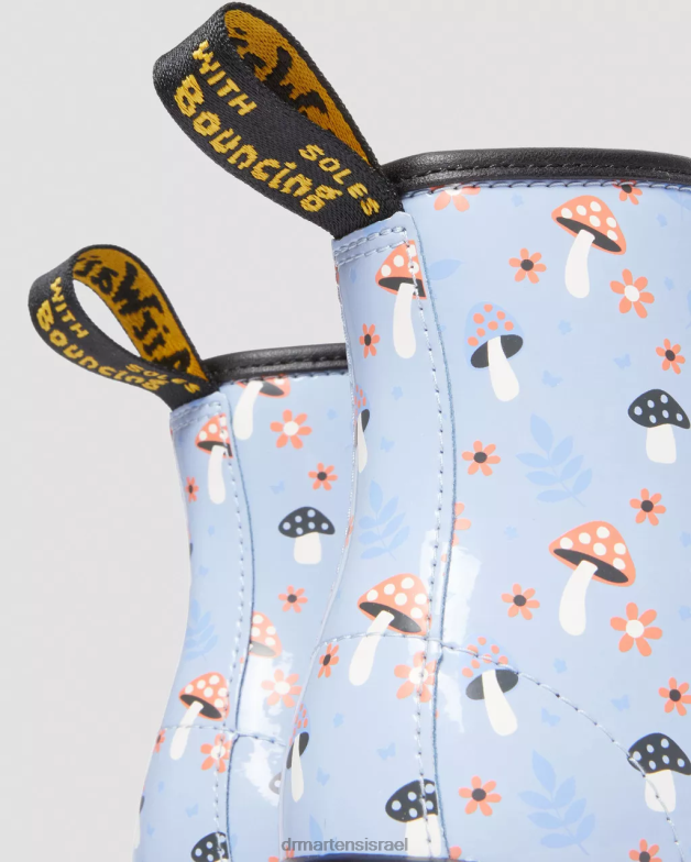 מגפי שרוכים מעץ ג'וניור 1460 פטנט Dr. Martens זן כחול לוצידו ומנורת פטנטים הַנעָלָה N8BB8456