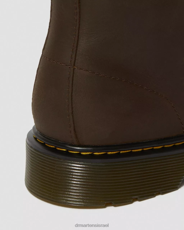 מגפי שרוכים בשורה של צעירים 1460 פרווה מלאכותית Dr. Martens מוהוק חום כהה הַנעָלָה N8BB8465