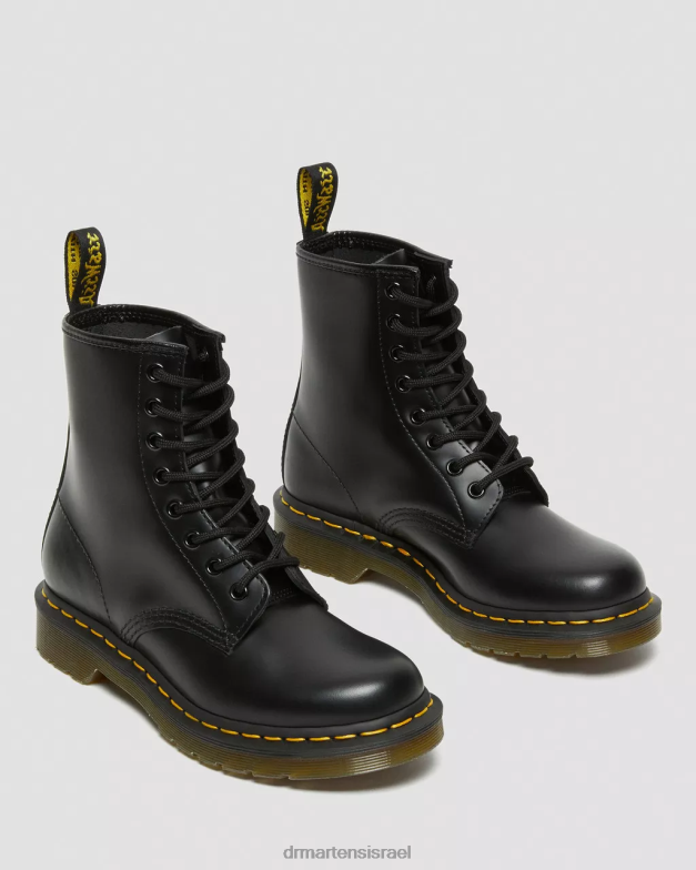 מגפי שרוכים מעור חלק 1460 Dr. Martens שחור חלק הַנעָלָה N8BB84
