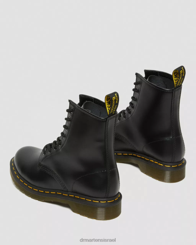 מגפי שרוכים מעור חלק 1460 Dr. Martens שחור חלק הַנעָלָה N8BB84