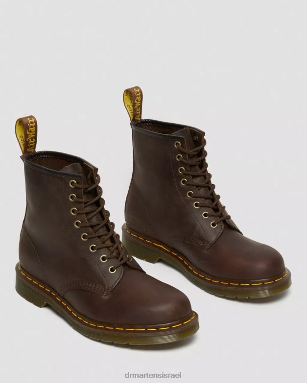 מגפי שרוכים מעור סוס מטורף 1460 Dr. Martens סוס חום מטורף הַנעָלָה N8BB856