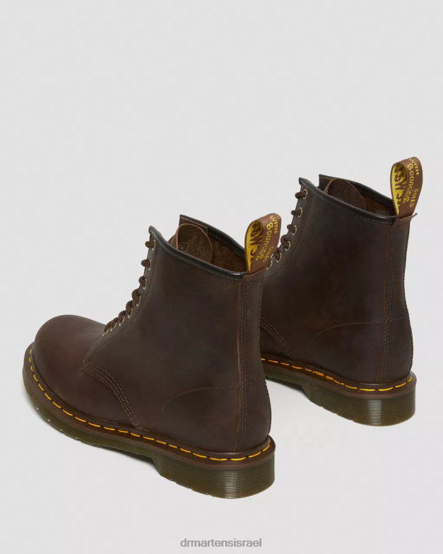 מגפי שרוכים מעור סוס מטורף 1460 Dr. Martens סוס חום מטורף הַנעָלָה N8BB856