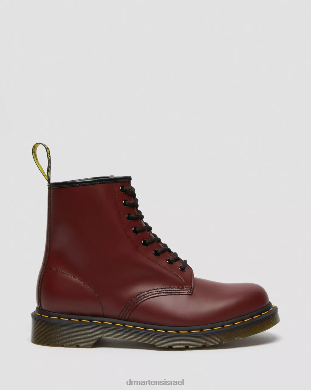 מגפי שרוכים מעור חלק 1460 Dr. Martens אדום דובדבן חלק הַנעָלָה N8BB860