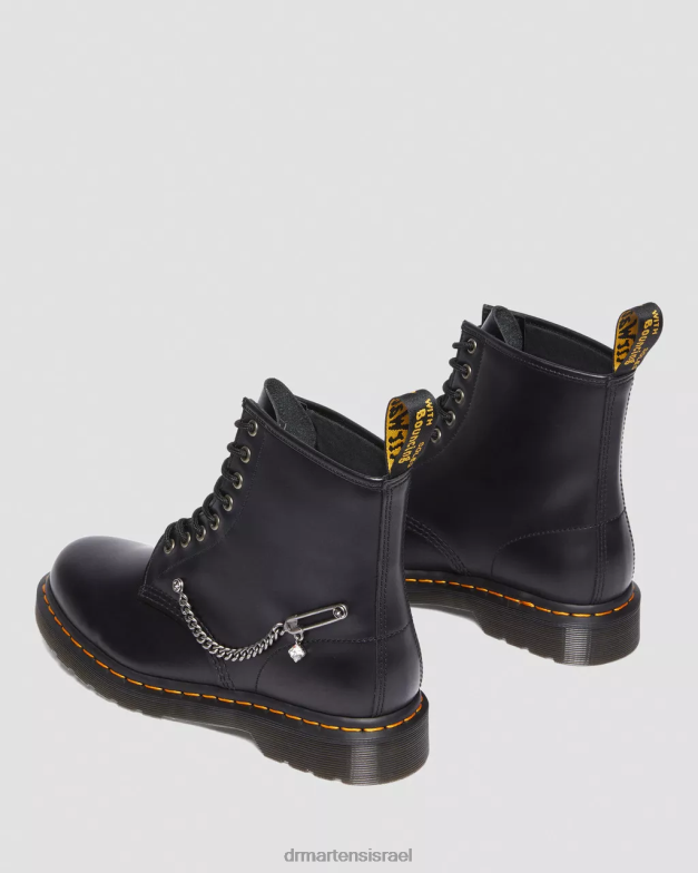 מגפי שרוכים מעור סברובסקי 1460 Dr. Martens שחור חלק הַנעָלָה N8BB873