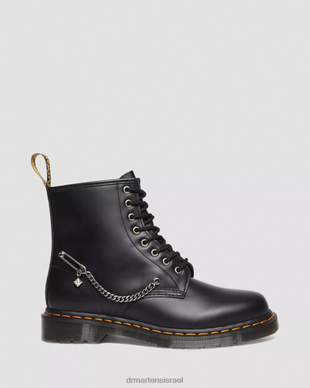 מגפי שרוכים מעור סברובסקי 1460 Dr. Martens שחור חלק הַנעָלָה N8BB873