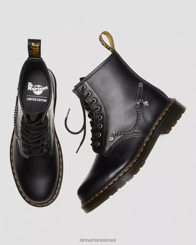 מגפי שרוכים מעור סברובסקי 1460 Dr. Martens שחור חלק הַנעָלָה N8BB873