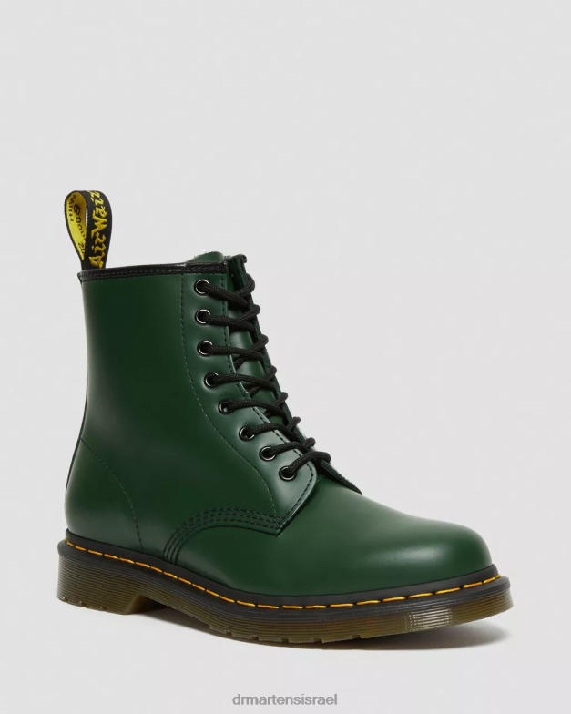 מגפי שרוכים מעור חלק 1460 Dr. Martens ירוק חלק הַנעָלָה N8BB879