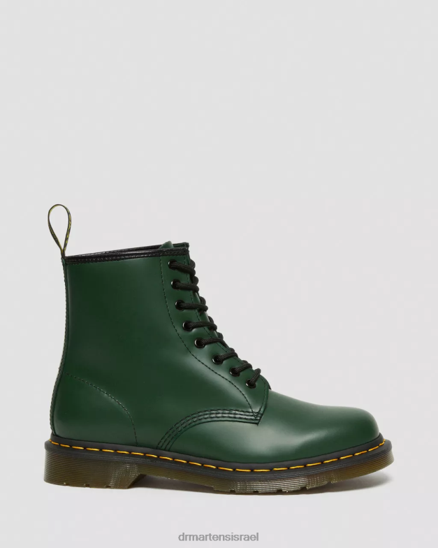 מגפי שרוכים מעור חלק 1460 Dr. Martens ירוק חלק הַנעָלָה N8BB879