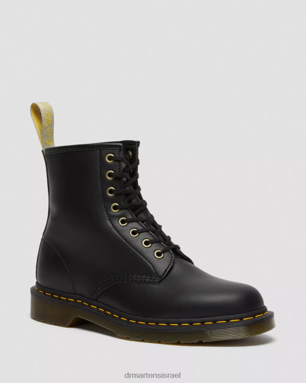 מגפי שרוכים טבעוניים 1460 פליקס Dr. Martens פליקס שחור לשפשף הַנעָלָה N8BB88