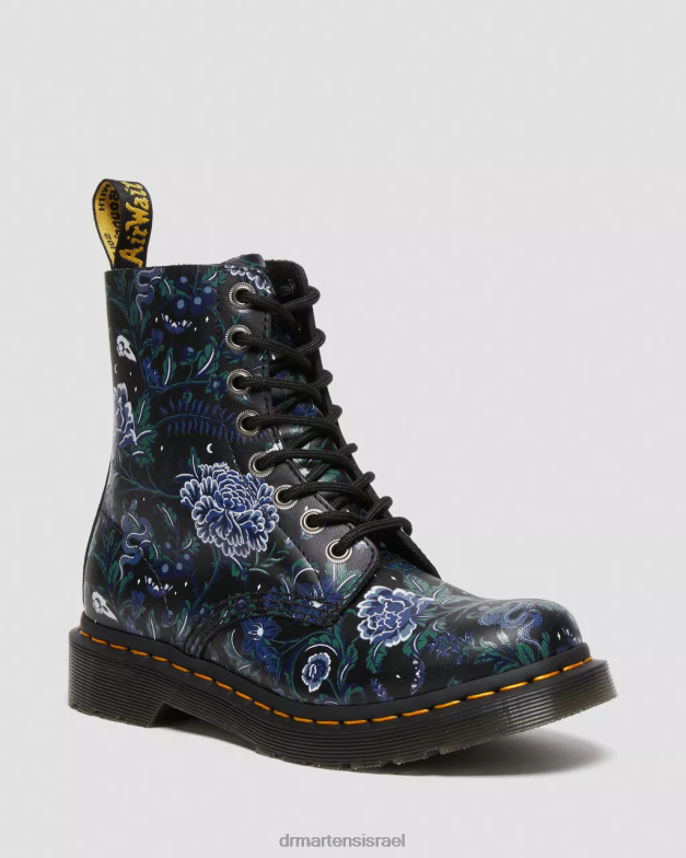 מגפי שרוכים פרחוניים מבית פסקל 1460 Dr. Martens צללית פרחונית פנטום שחורה הַנעָלָה N8BB888