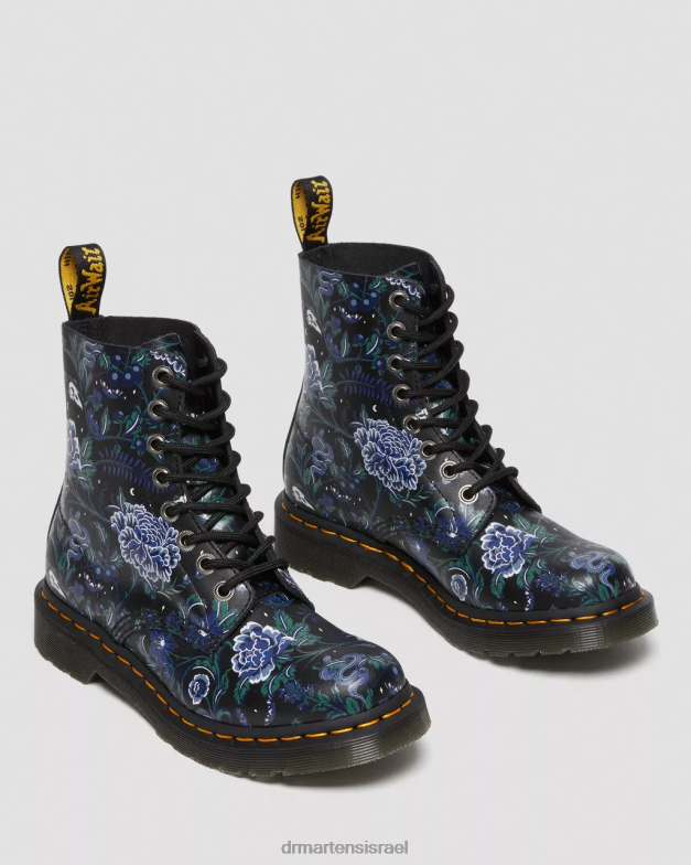 מגפי שרוכים פרחוניים מבית פסקל 1460 Dr. Martens צללית פרחונית פנטום שחורה הַנעָלָה N8BB888