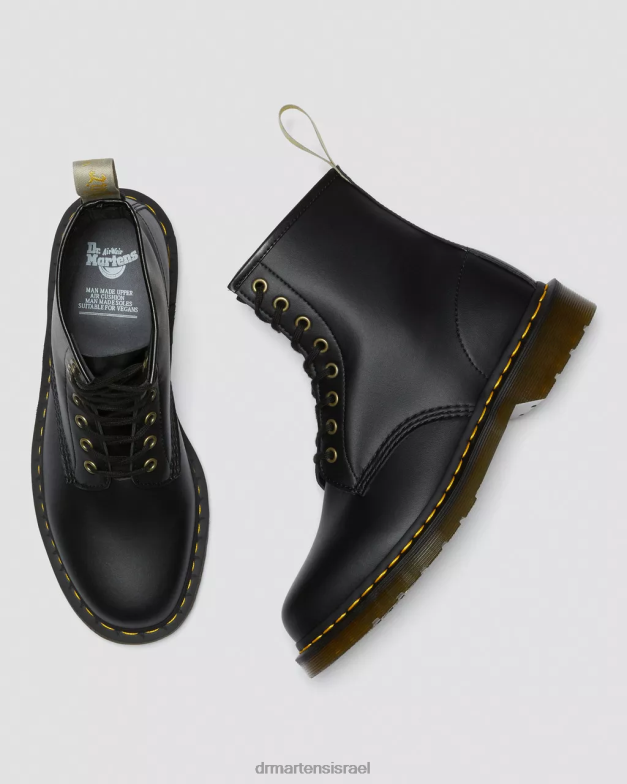 מגפי שרוכים טבעוניים 1460 פליקס Dr. Martens פליקס שחור לשפשף הַנעָלָה N8BB88