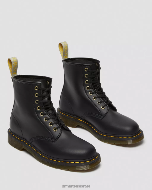 מגפי שרוכים טבעוניים 1460 פליקס Dr. Martens פליקס שחור לשפשף הַנעָלָה N8BB88