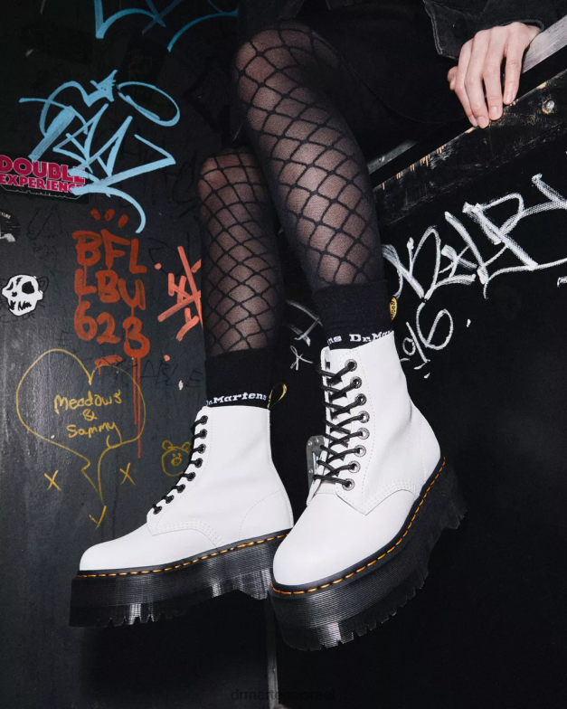 מגפי פלטפורמה מעור פסקל מקס 1460 Dr. Martens פיזה לבנה הַנעָלָה N8BB890