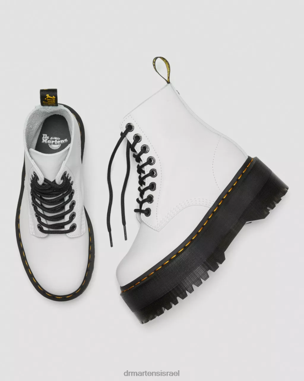 מגפי פלטפורמה מעור פסקל מקס 1460 Dr. Martens פיזה לבנה הַנעָלָה N8BB890