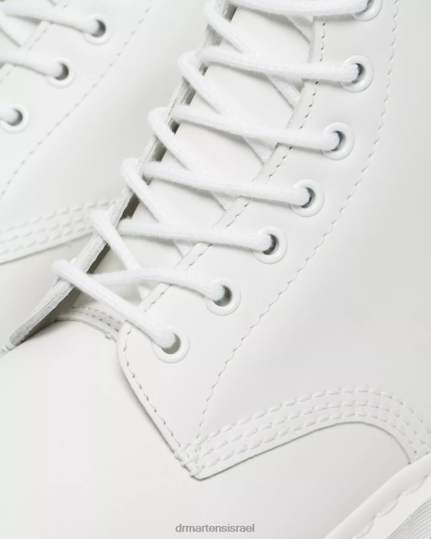 מגפי שרוכים מעור חלק מונו 1460 Dr. Martens לבן חלק הַנעָלָה N8BB894