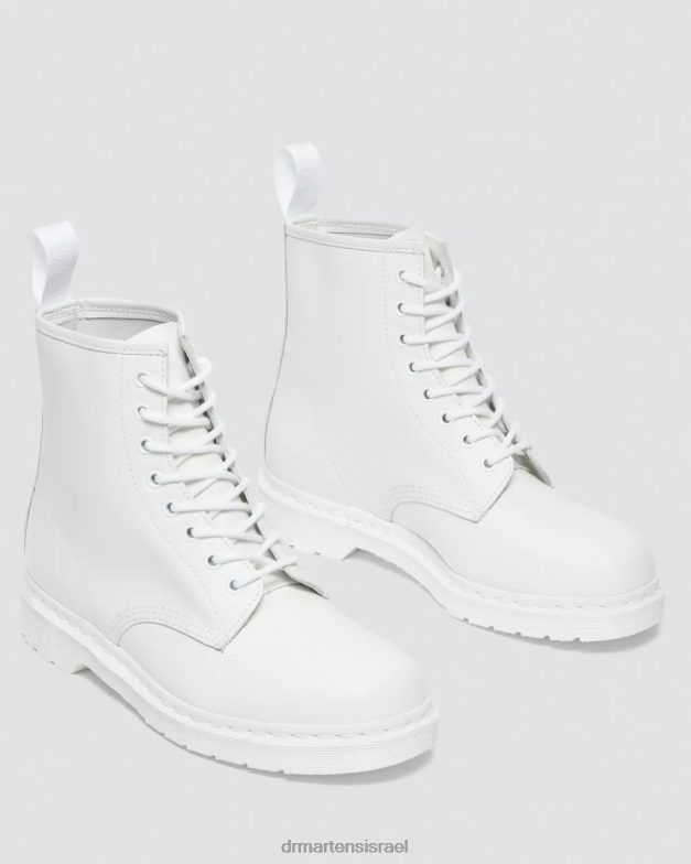 מגפי שרוכים מעור חלק מונו 1460 Dr. Martens לבן חלק הַנעָלָה N8BB894