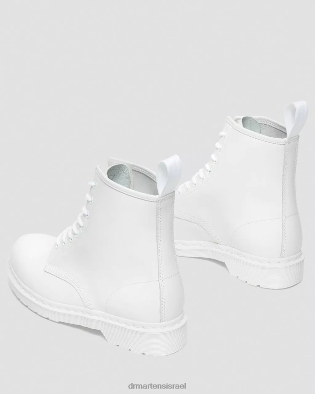מגפי שרוכים מעור חלק מונו 1460 Dr. Martens לבן חלק הַנעָלָה N8BB894