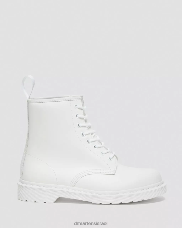מגפי שרוכים מעור חלק מונו 1460 Dr. Martens לבן חלק הַנעָלָה N8BB894