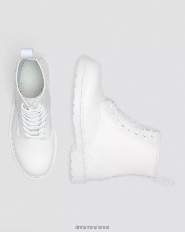 מגפי שרוכים מעור חלק מונו 1460 Dr. Martens לבן חלק הַנעָלָה N8BB894