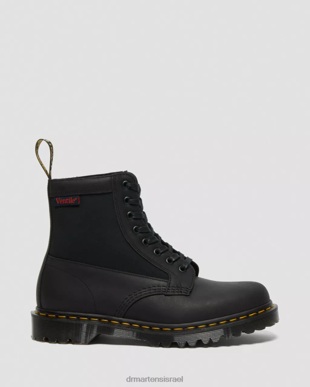פאנל 1460 עשוי מגפי שרוכים מעור אנגליה Dr. Martens מזח שחור ואוורור הַנעָלָה N8BB899