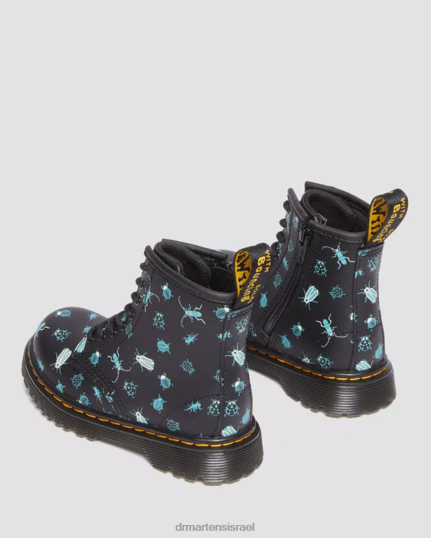 לפעוט 1460 זוהר בחושך מגפיים עם שרוכים Dr. Martens מאש אפ פרחוני שחור k hydro הַנעָלָה N8BB8420