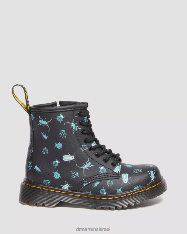 לפעוט 1460 זוהר בחושך מגפיים עם שרוכים Dr. Martens מאש אפ פרחוני שחור k hydro הַנעָלָה N8BB8420