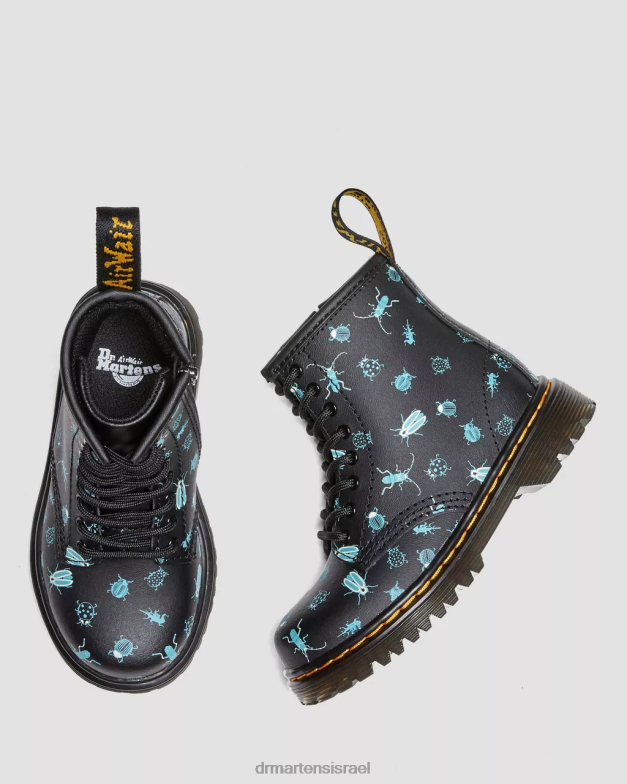 לפעוט 1460 זוהר בחושך מגפיים עם שרוכים Dr. Martens מאש אפ פרחוני שחור k hydro הַנעָלָה N8BB8420