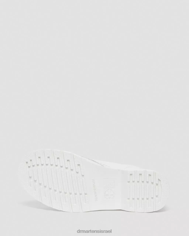 מגפי שרוכים מעור פט מונו 1460 Dr. Martens lucido לבן & פטנט מנורה הַנעָלָה N8BB8102