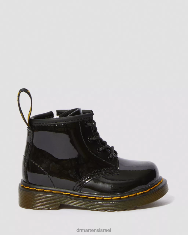 מגפי שרוכים מעור פטנט לתינוק 1460 Dr. Martens lucido שחור & פטנט מנורה הַנעָלָה N8BB8395