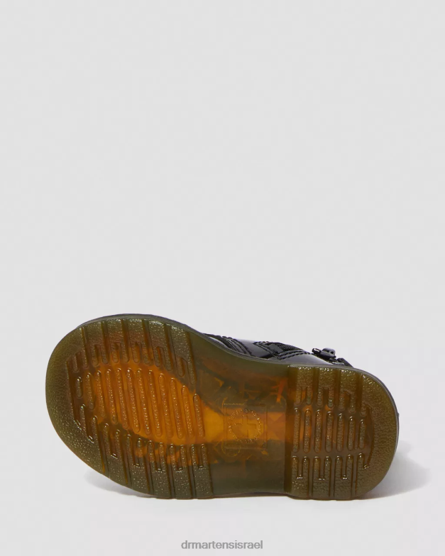 מגפי שרוכים מעור פטנט לתינוק 1460 Dr. Martens lucido שחור & פטנט מנורה הַנעָלָה N8BB8395