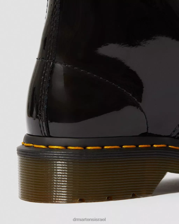 מגפי שרוכים מעור פטנט 1460 Dr. Martens lucido שחור & פטנט מנורה הַנעָלָה N8BB86