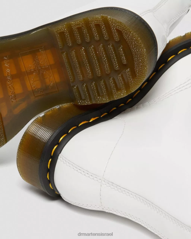 מגפי שרוכים מעור פטנט 1460 Dr. Martens lucido לבן & פטנט מנורה הַנעָלָה N8BB893