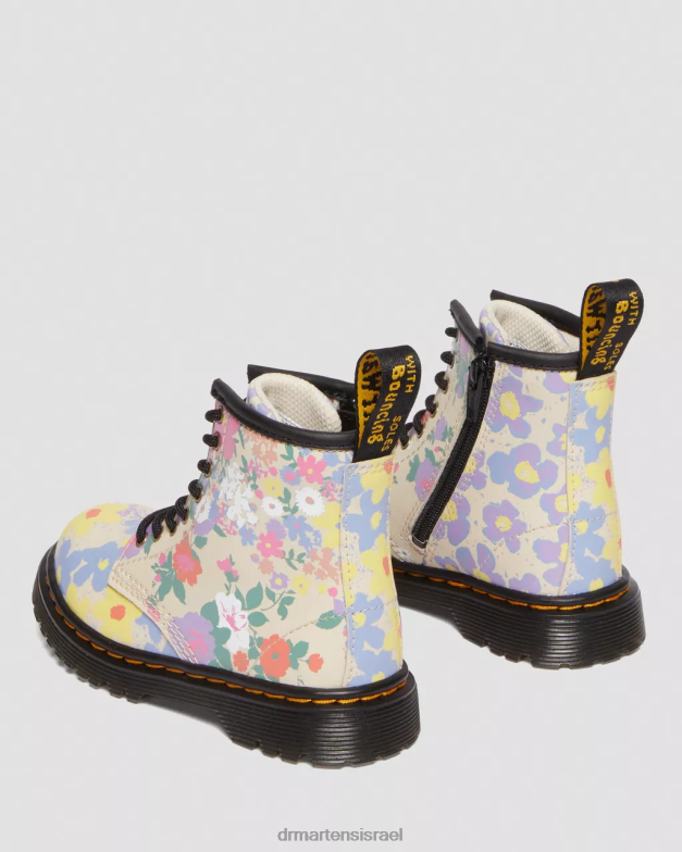 מגפי שרוכים מעור לפעוט 1460 פרחוני Dr. Martens קלף בז' פרחוני mash up k hydro הַנעָלָה N8BB8415