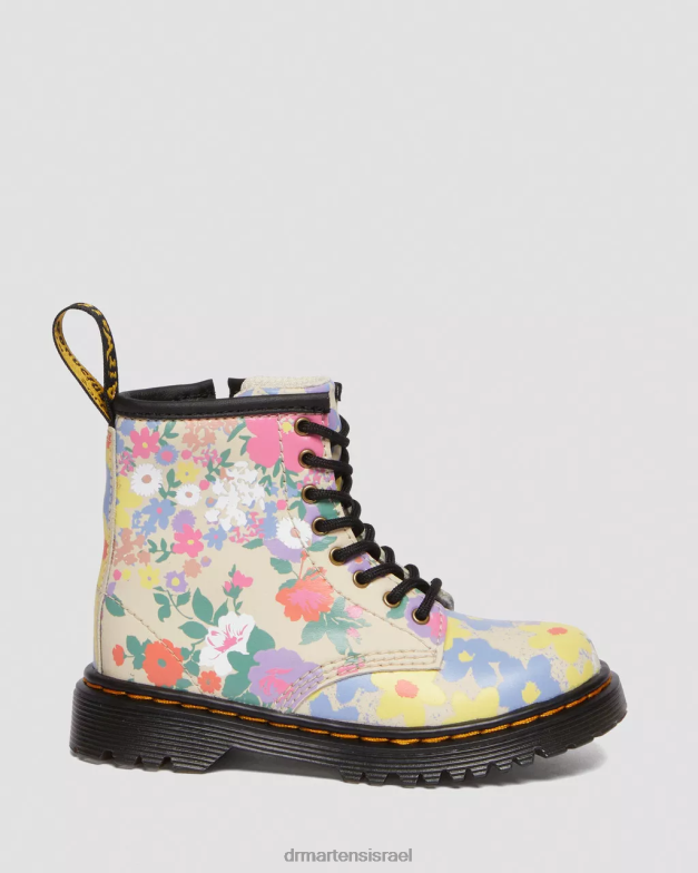 מגפי שרוכים מעור לפעוט 1460 פרחוני Dr. Martens קלף בז' פרחוני mash up k hydro הַנעָלָה N8BB8415