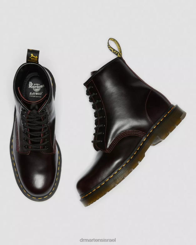 מגפי שרוכים מעור אטלס 1460 עמידים בהחלקה Dr. Martens אטלס oxblood הַנעָלָה N8BB895