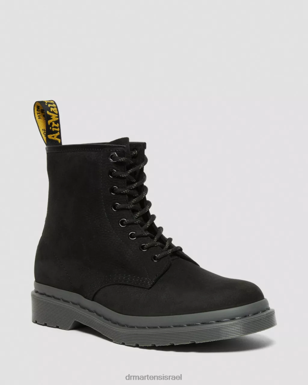 מגפי שרוכים מעור נובוק מונו 1460 Dr. Martens נובוק טחון שחור wp הַנעָלָה N8BB8107