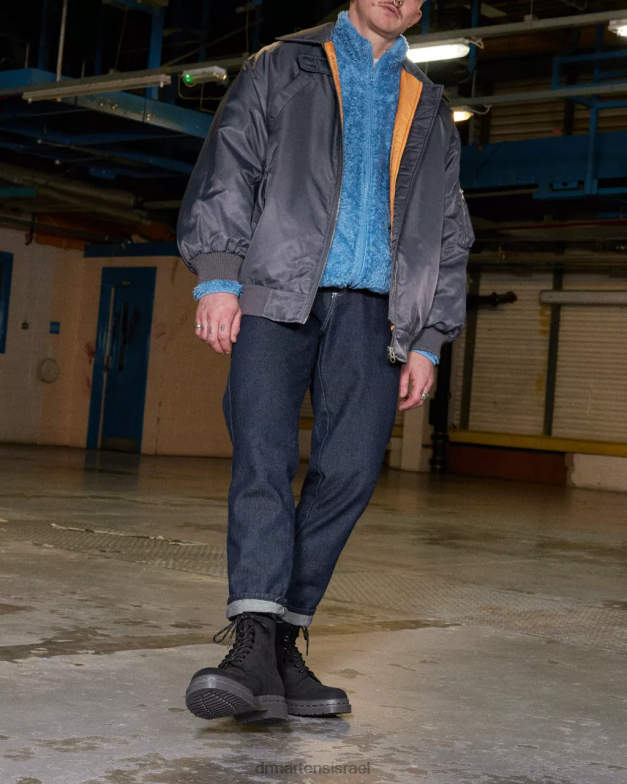 מגפי שרוכים מעור נובוק מונו 1460 Dr. Martens נובוק טחון שחור wp הַנעָלָה N8BB8107