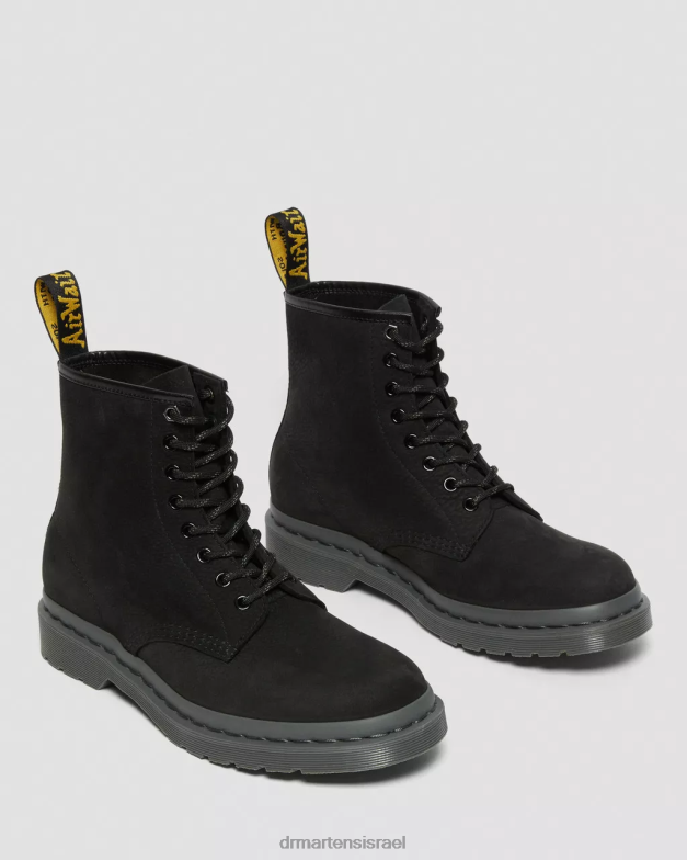 מגפי שרוכים מעור נובוק מונו 1460 Dr. Martens נובוק טחון שחור wp הַנעָלָה N8BB8107